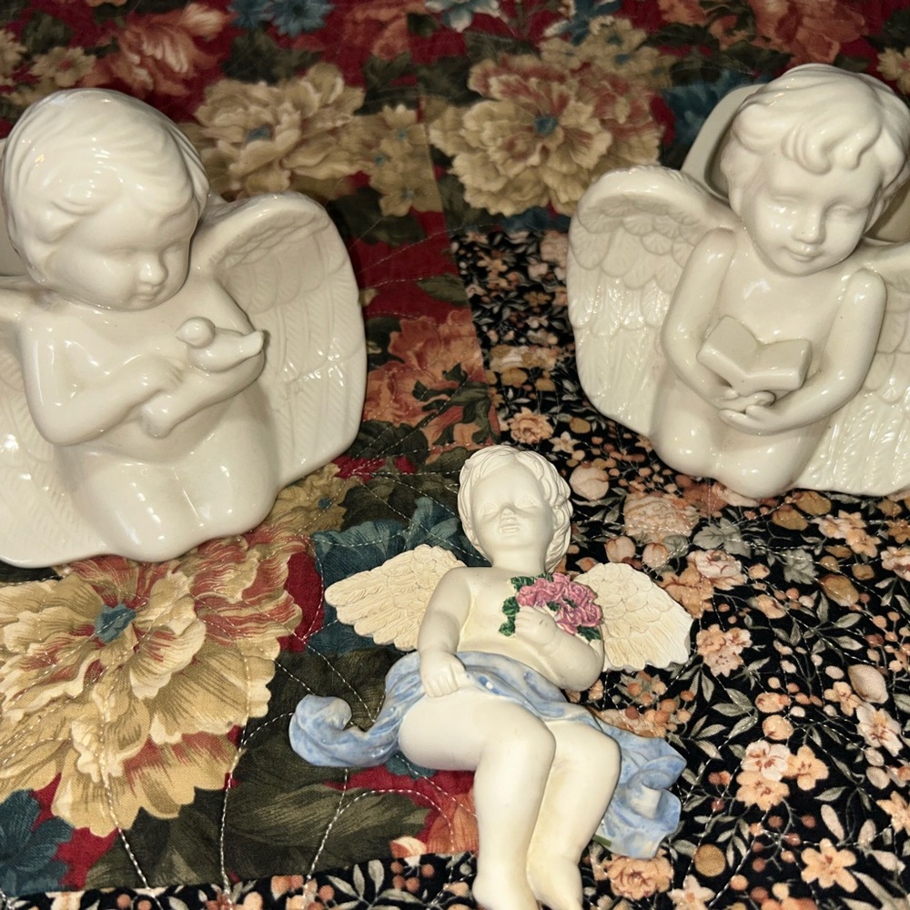 Ceramic Angel Figurines Set
